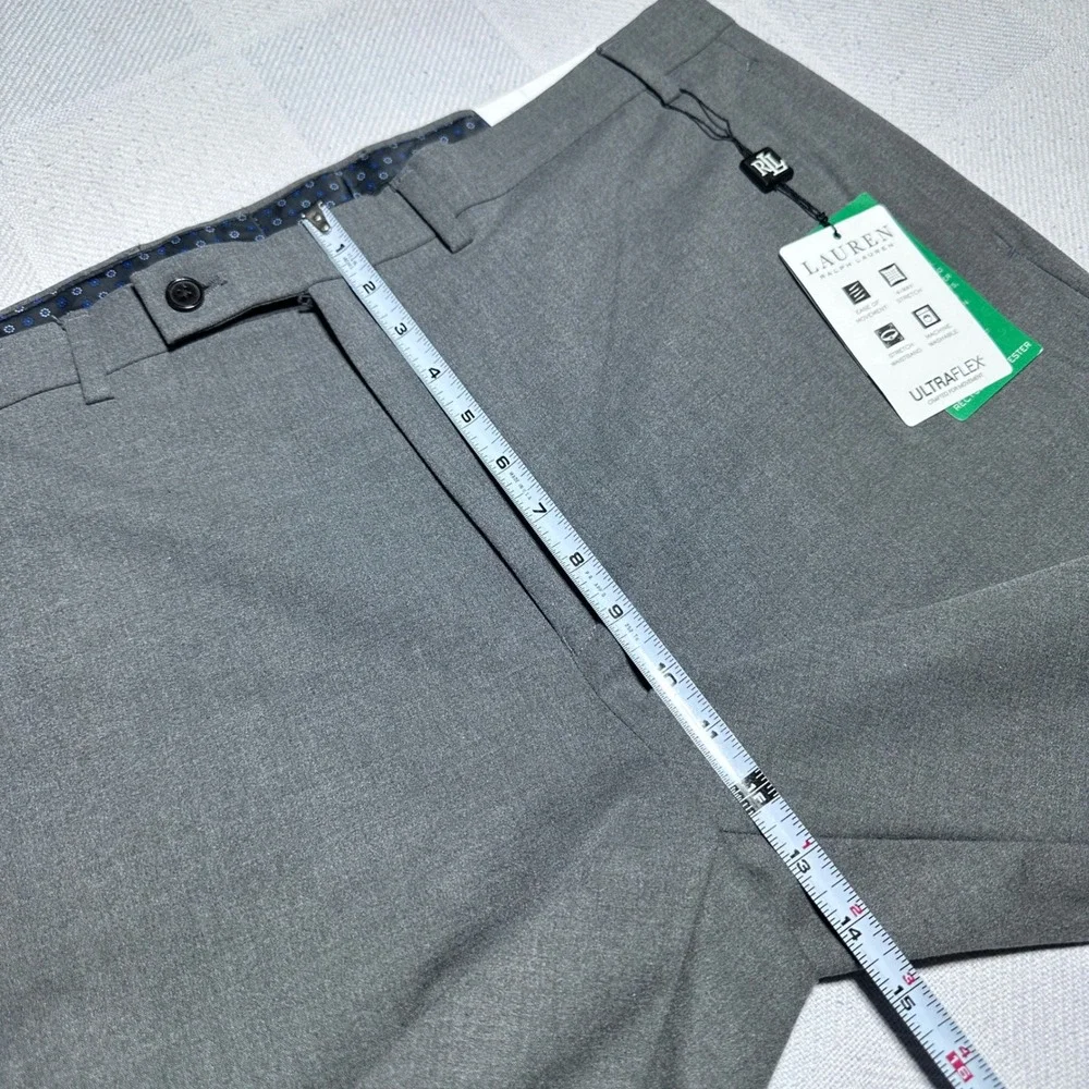 NEW Lauren Ralph Lauren Dress Pants 42x32 UltraFlex Classic Fit Flat Front Grey